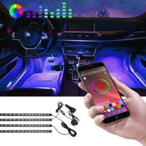 12v universal inside flexible auto decoration led 5050 rgb interior ambient BLE atmosphere car strip light