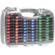 Chinese, Battery Organizer Storage Case with Hinged Clear Cover, Includes a Removable Battery Tester, Holds 180 Batteries Various Sizes Gray.